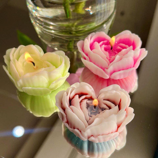 Set of 2 Handmade Heart-Shaped Flower Candles| Romantic Gift Idea| Soy Wax Candle| Unique Valentine’s Day Gift | Scented Floral Home Decor