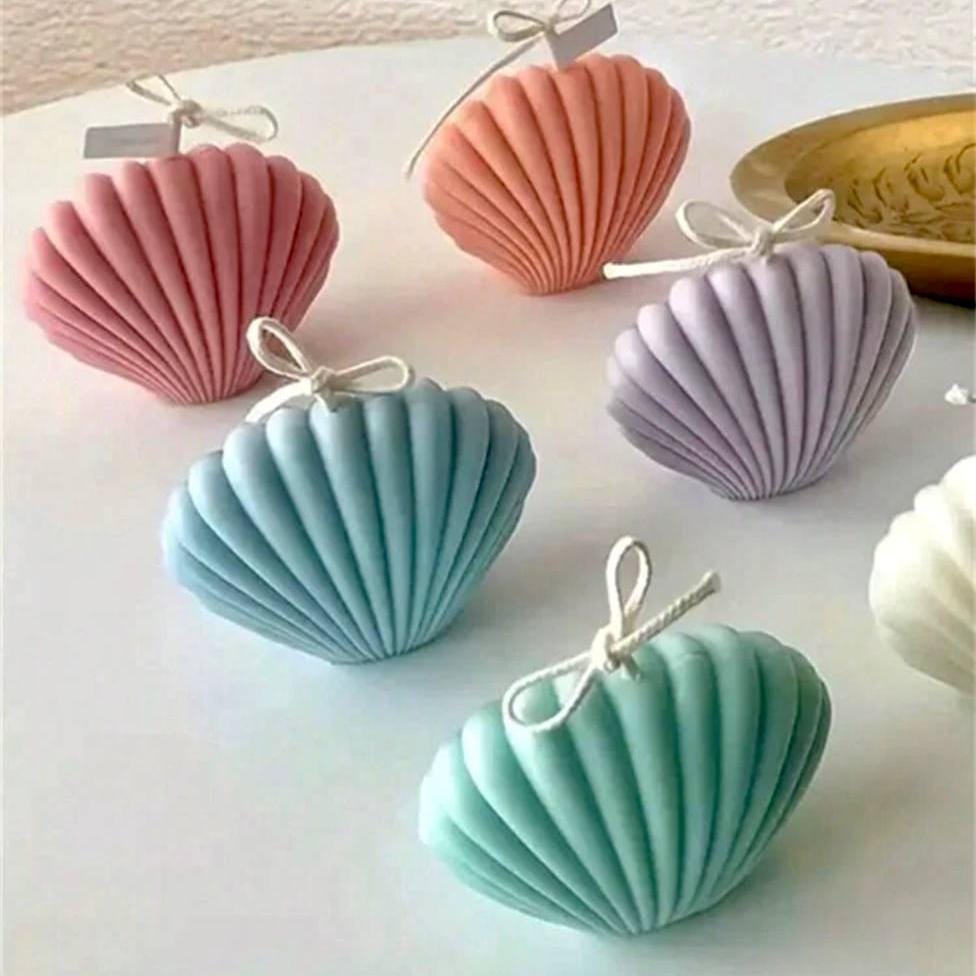 Shell Candle Set | Two Sizes | Coastal-Inspired Décor| Minimalist Design| Soy Candle|Housewarming Gift |Unique Modern Gift Idea