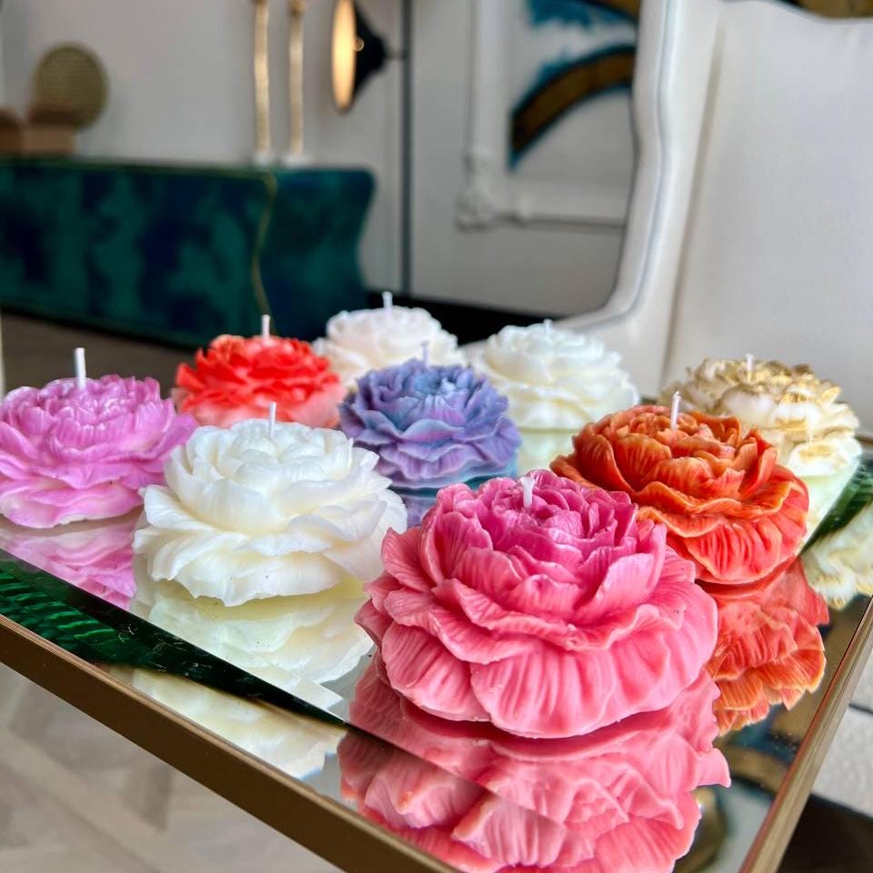 Peony Flower Candle(One piece & Bundle),Wedding favors,Baby Showers,Birthdays, Bridal Showers,Anniversaries,Housewarming Gifts, Party Favors