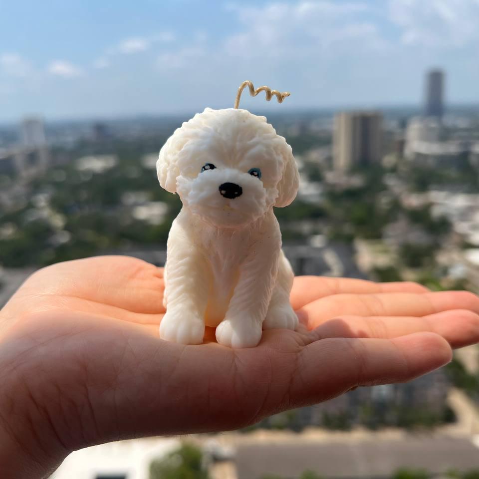 Cute Bichon Frise Dog Candles| Handmade Soy Candle| Custom Scented & Color Candles| Animal Lover Candles| Unique Gift | Cute Home Decor| Dog Lover Gift