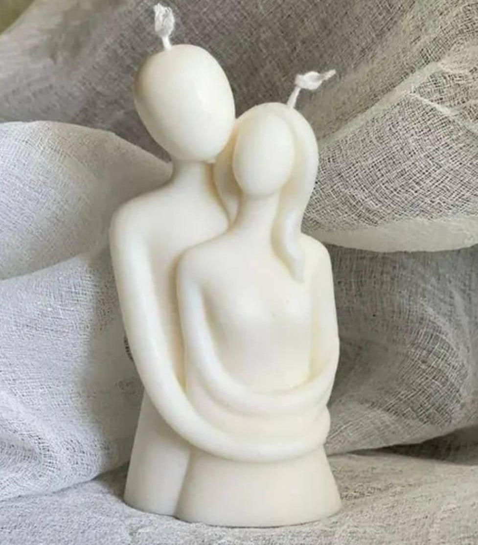 Embraced Couple Candle| Romantic Handcrafted Soy Wax| Unique Home Decor| Couples Gift| Bride & Groom| Boyfriend Girlfriend| Valentine's Gift