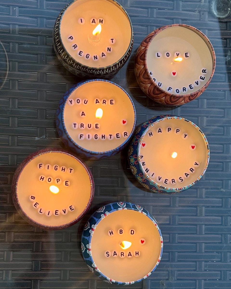 Surprise Message Candle| Custom Candle| Personalized Secret Message| Mother's Day Gift| Wedding Gift| Valentine's Day Gift| Soy Wax Candle