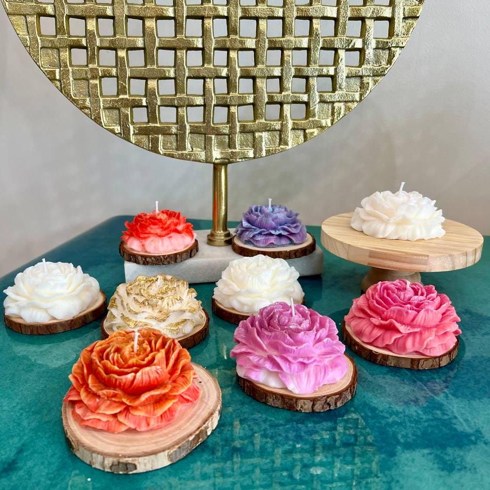 Peony Flower Candle(One piece & Bundle),Wedding favors,Baby Showers,Birthdays, Bridal Showers,Anniversaries,Housewarming Gifts, Party Favors