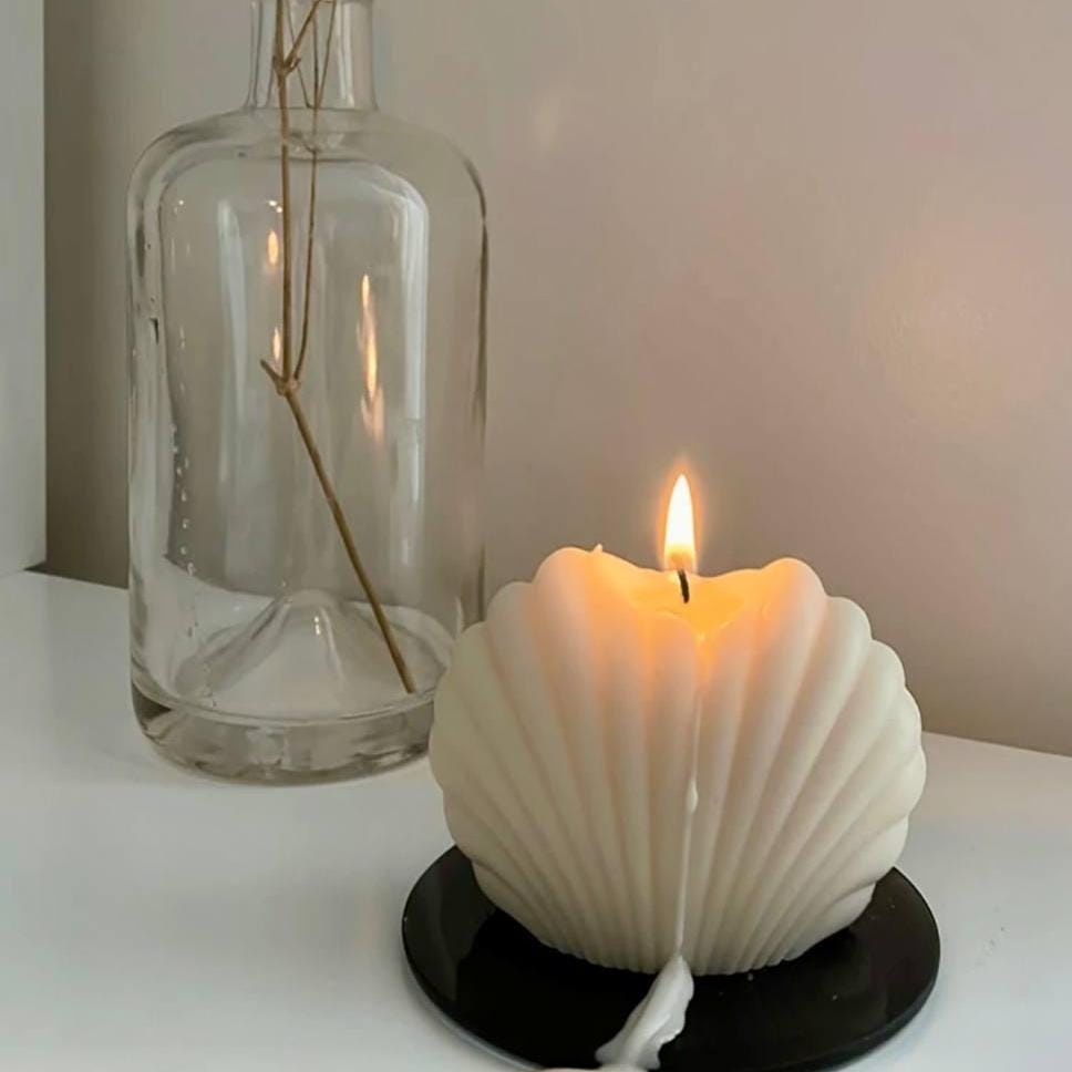 Shell Candle Set | Two Sizes | Coastal-Inspired Décor| Minimalist Design| Soy Candle|Housewarming Gift |Unique Modern Gift Idea