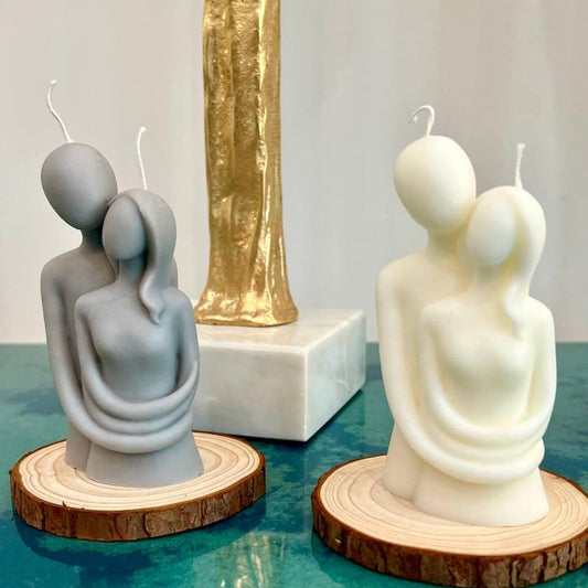 Embraced Couple Candle| Romantic Handcrafted Soy Wax| Unique Home Decor| Couples Gift| Bride & Groom| Boyfriend Girlfriend| Valentine's Gift