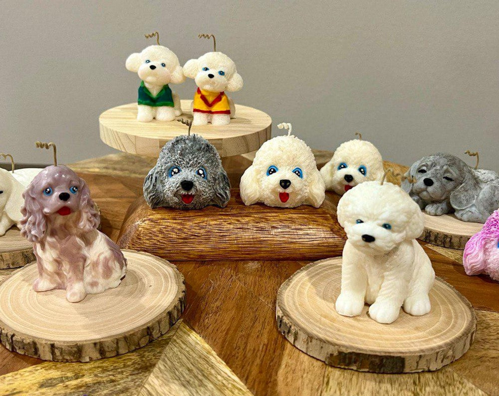 Cute Dog Candles| Handmade Soy Candle| Custom Scented & Color Candles| Animal Lover Candles| Unique Gift | Cute Home Decor| Dog Lover Gift